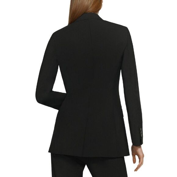 Theory Womens  Double-Breasted Tailor Wool-Blend Jacket, Black - Picture 2 of 3